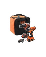 KIT Trapano a percussione e avvitatore 18V Litio con 2 batterie caricabatterie e