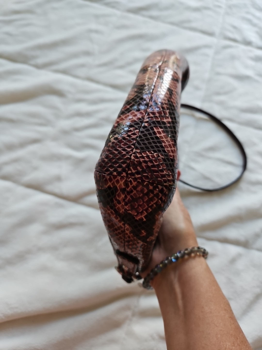 Coach Soho Burgundy & Black Python Snakeskin Leat… - image 8