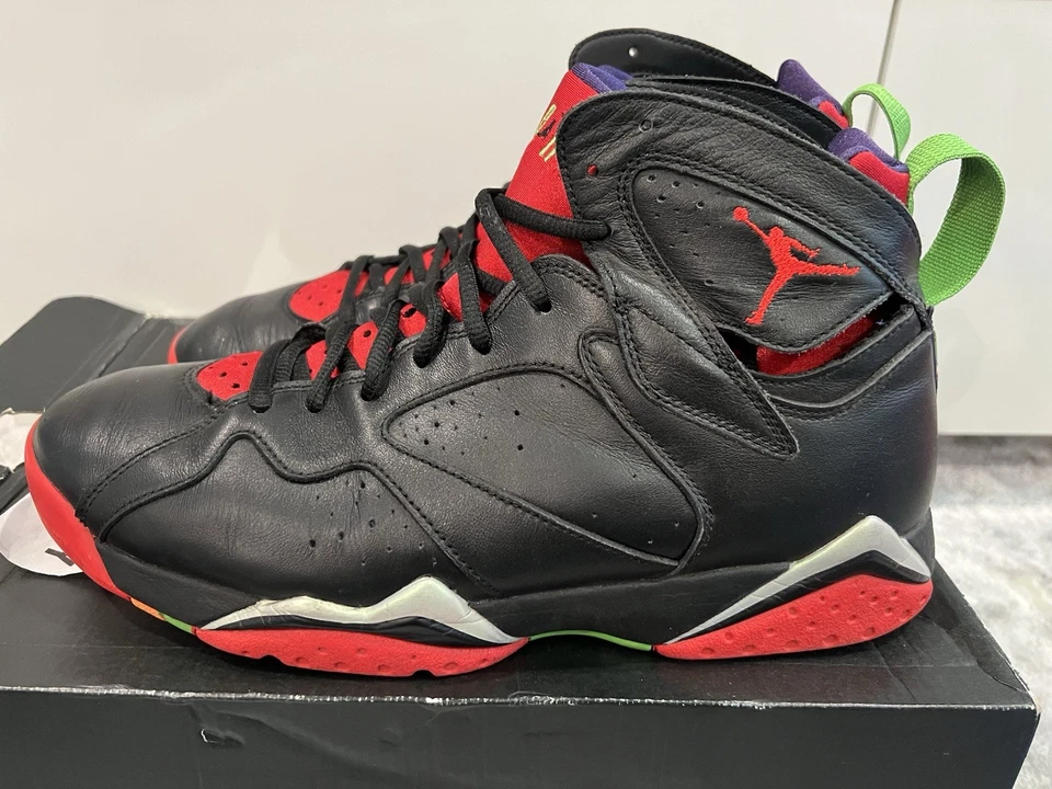 Air Jordan 7 Retro Marvin The Martian (2015) Talla 10.5 Negro Rojo Gris 304775-029 Foto 3 de 4