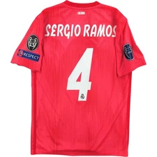 Real Madrid 2018-19 Adidas third UCL Sergio Ramos football jersey shirt size S