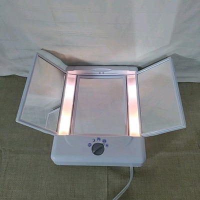 Vtg Conair Two Sided 3 Way Makeup Vanity Mirror Lighted # TM7LX 2PT Two Spectrum