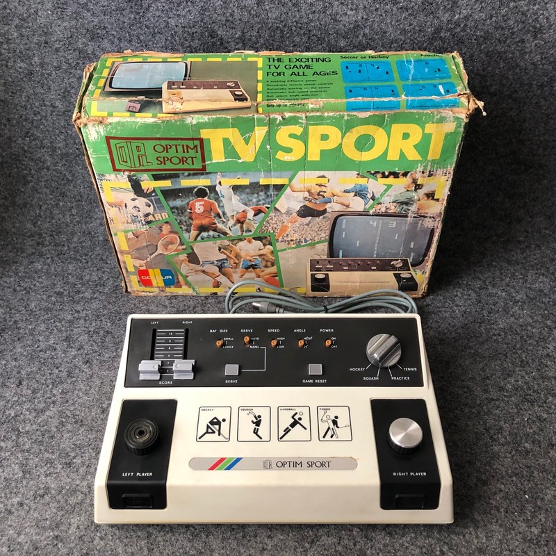 Vintage Optim Sport TV Game Console Retro Electronic 1970s Pong Clone Working