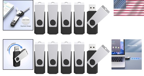 64GB USB Flash Drive 10-Pack: Swivel Design, Portable & Versatile Storage - 第 2/9 張圖片