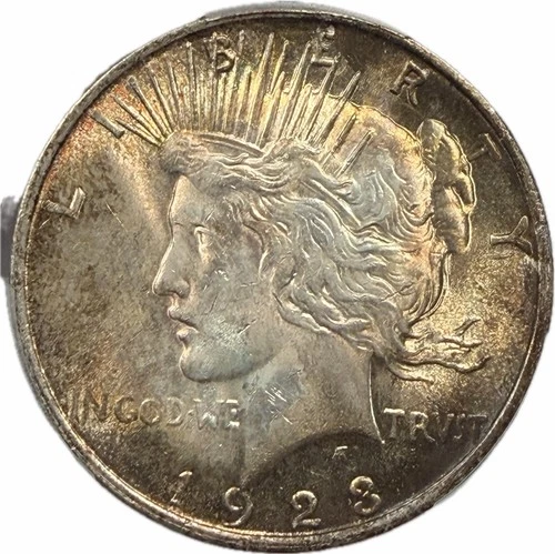 1923 $1 BU Peace Silver Dollar • PCGS Brilliant Uncirculated • Cool Toned UNC