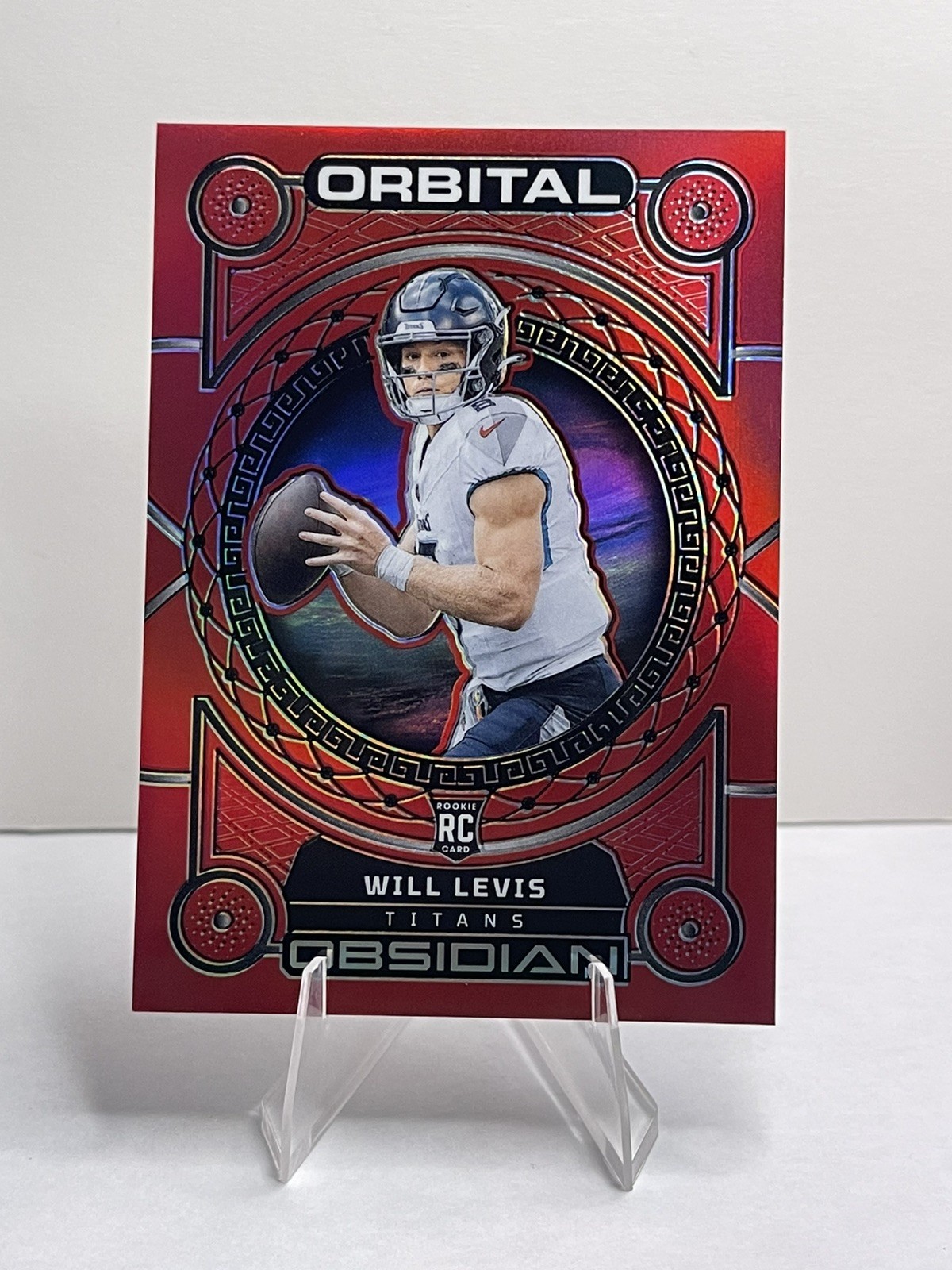 2023 Panini Obsidian - Orbital Will Levis #23 Asia Red Flood Electric Etch (RC)