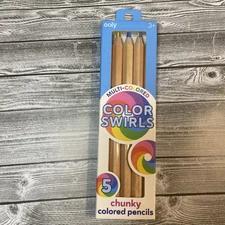 Chunky Colored Pencils, Color Swirls, 5pk By Ooly
