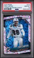 2025 Panini Prizm Cris Carter #214 Cherry Blossom /15 SP HOF PSA 10