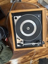 Dual 1225 Vintage Idler Drive Turntable w/ Wood Plinth  Dust Cover   Tested