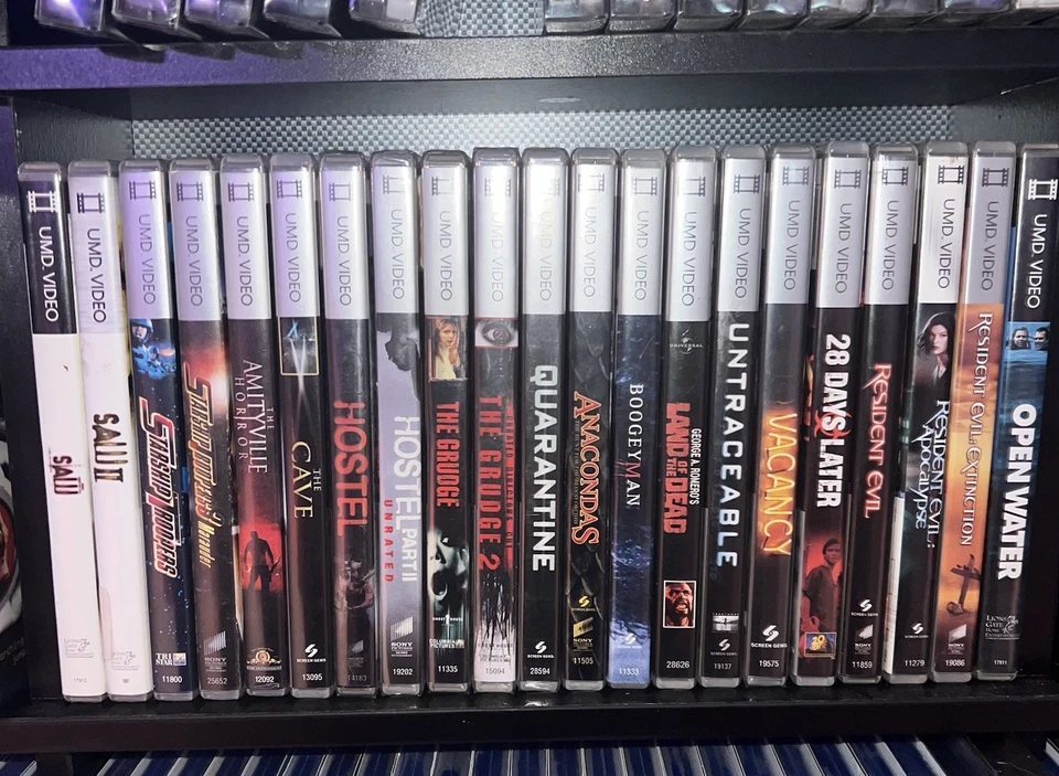Psp Umd Horror Movie Lot (5 Sealed/ 16 Used) Hostel Saw Cave The Grudge 28 Days Foto 2 de 2