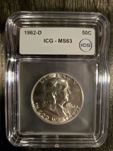 1962-D Franklin Silver Half Dollar 50c ICG MS63 - Denver