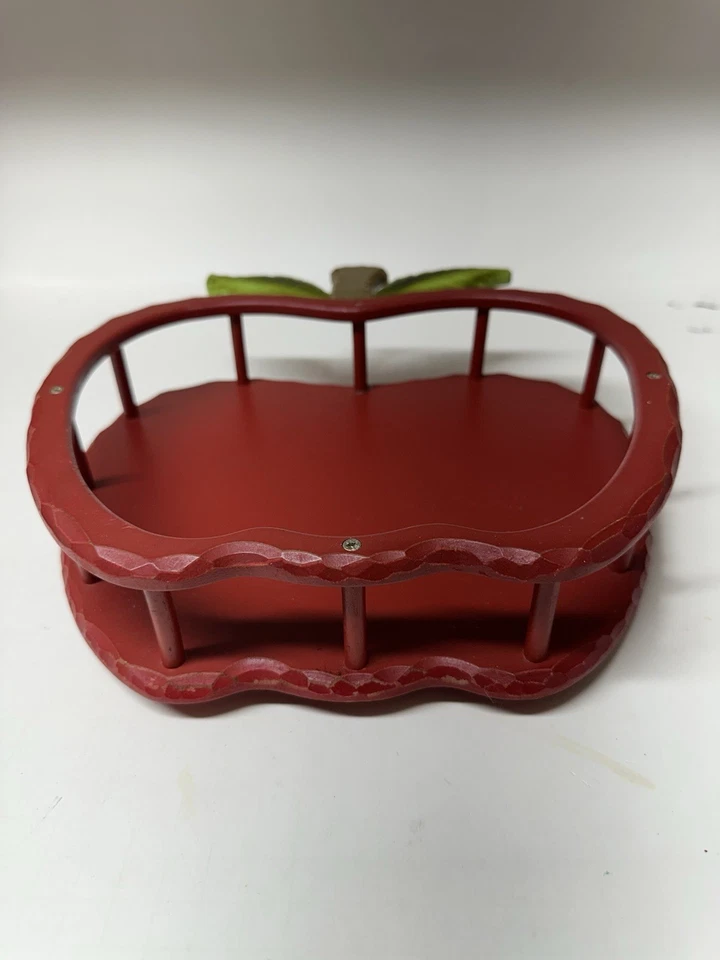 Apple  Lazy Susan Turntable 11 1/2 Fujian Furen Wood  - Image 3 of 4