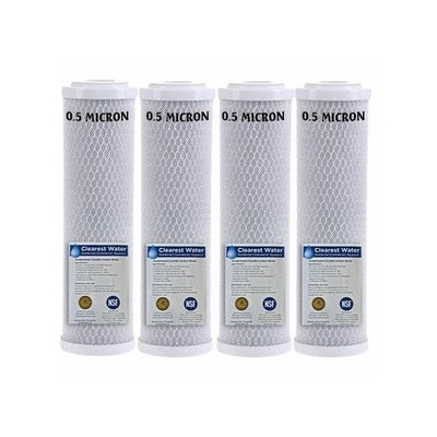 0.5 Micron Activated Carbon Block CTO Filter 2.5'' x 10'' Coconut Shell Cartridge