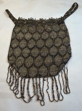 Antique Steel Mesh Chain Gold Color Strap Purse
