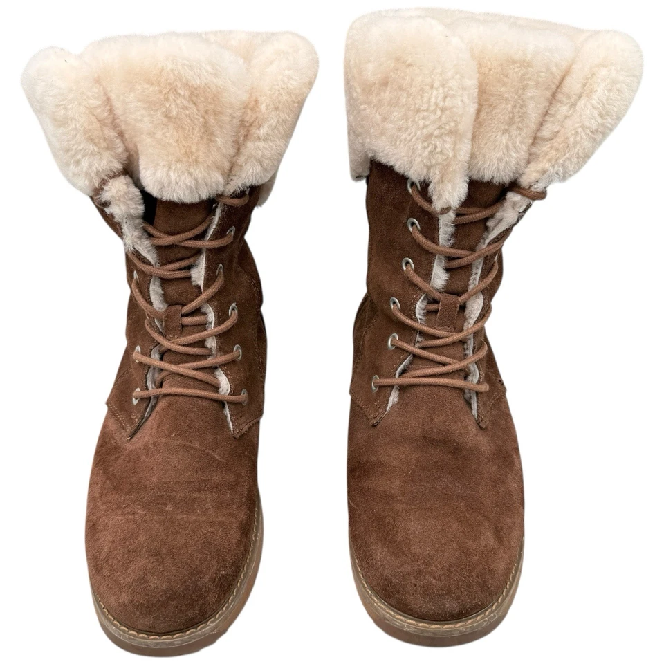 EMU Australia Shoreline Womens Sz 7 Brown Leather Suede Waterproof Sheepskin - Image 4 of 4