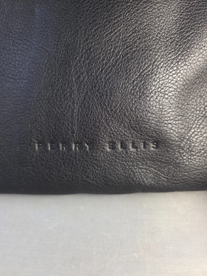 Perry Ellis Hombres Portafolio Negro Bolso de Hombro Profesional Trabajo Maletín de Transporte Foto 2 de 4