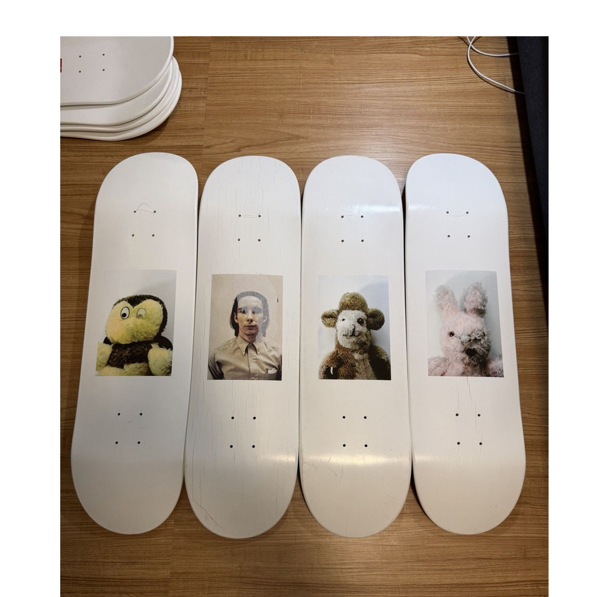 Supreme Mike Kelley Art Series White Skateboard Deck Set Lot of 8