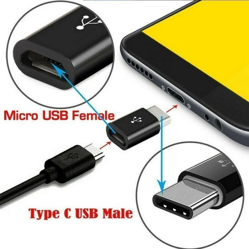 Micro USB Female to Type C Male Converter USB-C Adapter Converter B4H4 W7S2 S2O5 - Image 4 of 4