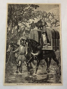 1886 magazine engraving ~ KADJAVEH OF MERCHANT'S WIFE ~ Persia