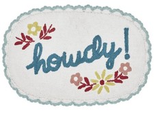 Pioneer Woman Plush Cotton Floral Howdy Oval Bath Rug 20x32