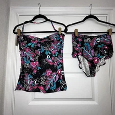 Anne Cole Tankini Floral Mix Print 2 Piece Swim Suit   Size XL (Top)/L (Bottom)