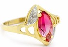 LAB CREATED 1.38 Cts PINK TOURMALINE & GENUINE DIAMOND RING 10K GOLD - NWT — photo 4