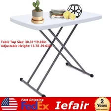 Portable Indoor Outdoor Folding Table Picnic Adjustable Height Camping Table