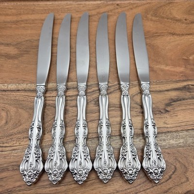 Set Of 6 Oneida Michelangelo Cube Heirloom Stainless Steel 18/10 Dinner Knives