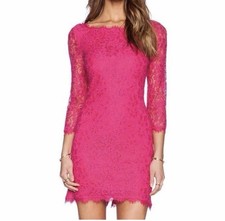 $325 NEW Authentic DVF Diane von Furstenberg Pink ZARITA Lace Dress 10