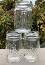 3 Slim Chickens Restaurant Mason Jar Cocktail Glasses 12 oz Embossed