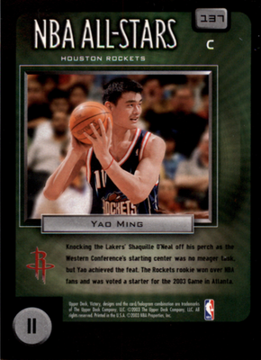 その他 UD GLASS Yao Ming auto 2003-04 Upper Deck Victory NBA All-Stars #137 Yao Ming Houston