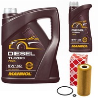 MotoröL Set Mannol 5W40 API CI4/ SN 6 Liter + ÖLfilter FüR Mercedes A-Klasse