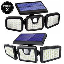 2Pack LED Solar Light Motion Sensor Outdoor IP65 Waterproof Security Lamp Garden