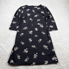 Old Navy Dress Womens M Black Floral Sheath Stretch Boho Cottagcore Work Casual