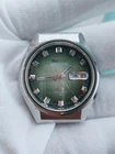 Vtg Seiko 5 ACTUS SS 6106-7690 Green Dial (For Parts & Repairs) NOT Working #22
