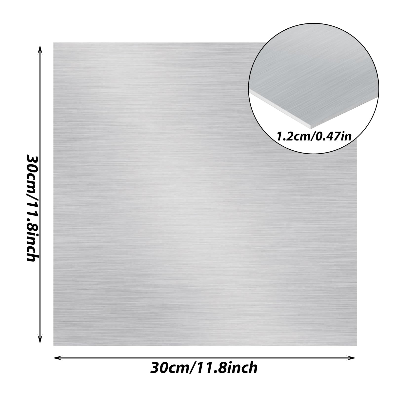 ZOFORTY 5052 Aluminum Sheet 12 x 12 x 1/2 Inch Thick Plain Aluminum Plate wit...
