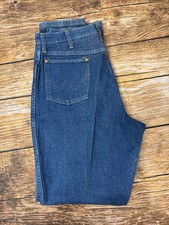 Vtg Wrangler Jeans Womens 13/14x34 FF100PW Western 5-Pocket Denim Blue USA