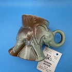 *1972 Frankoma Pottery Elephant Mug Prairie Green GOP Political  Sapulpa Clay