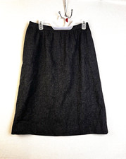Wool Skirt Women's Medium Gray Vintage Lined Work Preppy Academia Minimalist