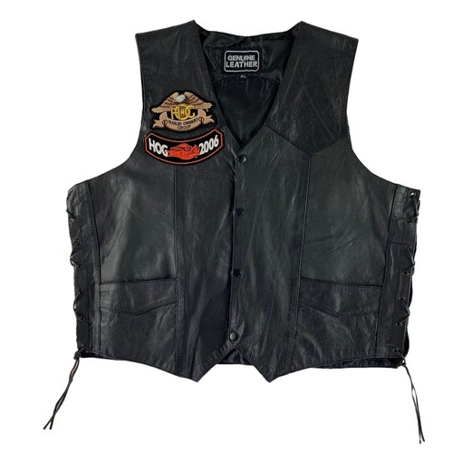 Genuine Leather Biker Motorcycle Vest 