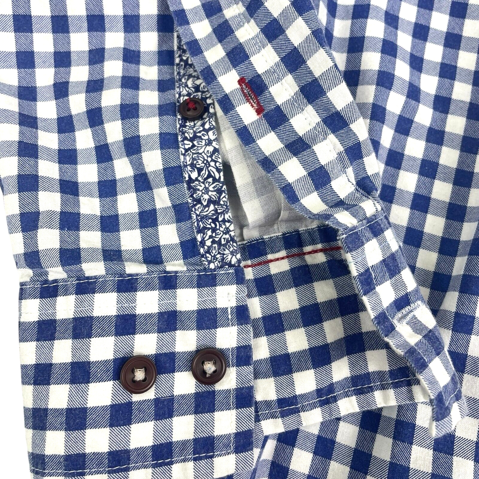 International Report Blue Gingham Button Shirt Fl… - image 5