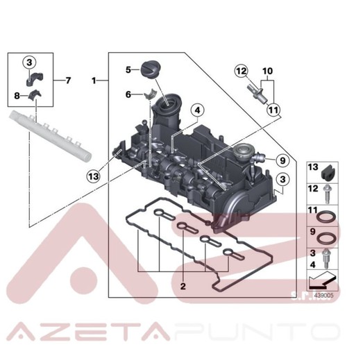 guarnizione coperchio punterie originale bmw n47 serie 1 2 3 4 5 mini cooper r56 - Foto 2 di 7