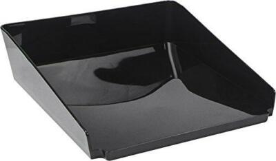 Storex Modern Gloss Letter Tray, 10 x 2.8 x 12.2 Inches, Black, 1 Count