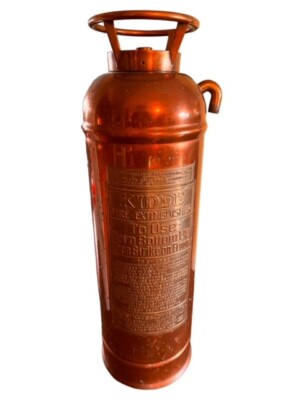 Kidde Copper & Brass Fire Extinguisher Missing Hose Empty Vintage