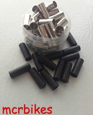 Bicycle Brake Cable Outer End Ferrules Blk Plastic /Silver Alloy  5/10 FREE POST