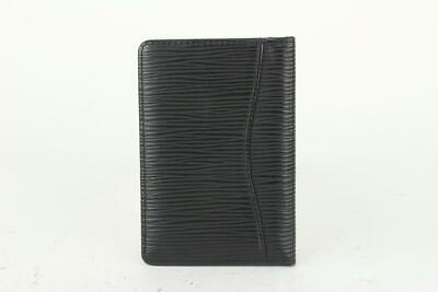 Louis Vuitton Black EPI Leather Noir Porte cartes Card Holder Wallet Case 825lv63