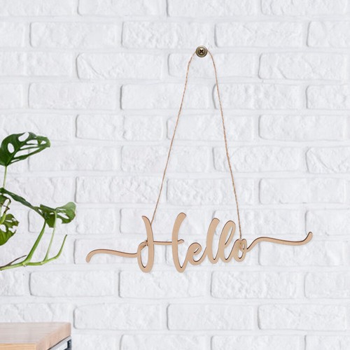 Hello Sign Welcome Sign Wooden Hanging Plaque Decoration Wedding Welcome Sign - Picture 9 of 12