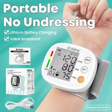 Wrist Blood Pressure Monitor Automatic BP Machine Heart Rate Detection