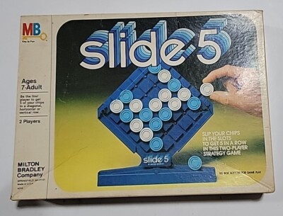 VINTAGE SLIDE 5 Game Milton Bradley 1980 2 PLAYER STRATEGY used