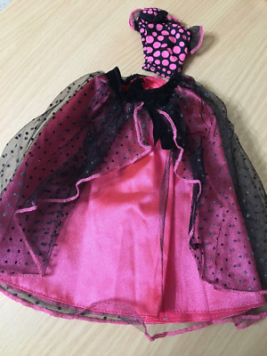 Barbie My Scene Dress To Impress Kennedy Doll Rose Outfit Pink Black Dot  Skirt | eBay