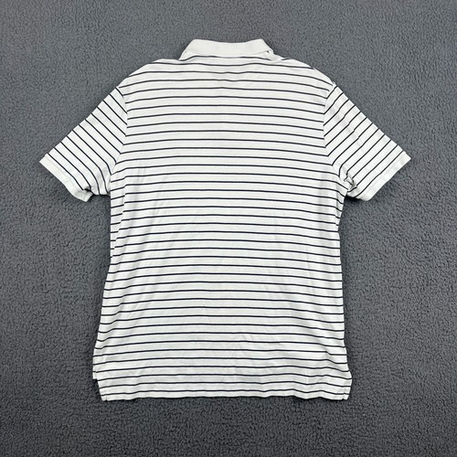 POLO RALPH LAUREN Polo Shirt Mens XL White Striped Pima Cotton Short Sleeve - Picture 5 of 8